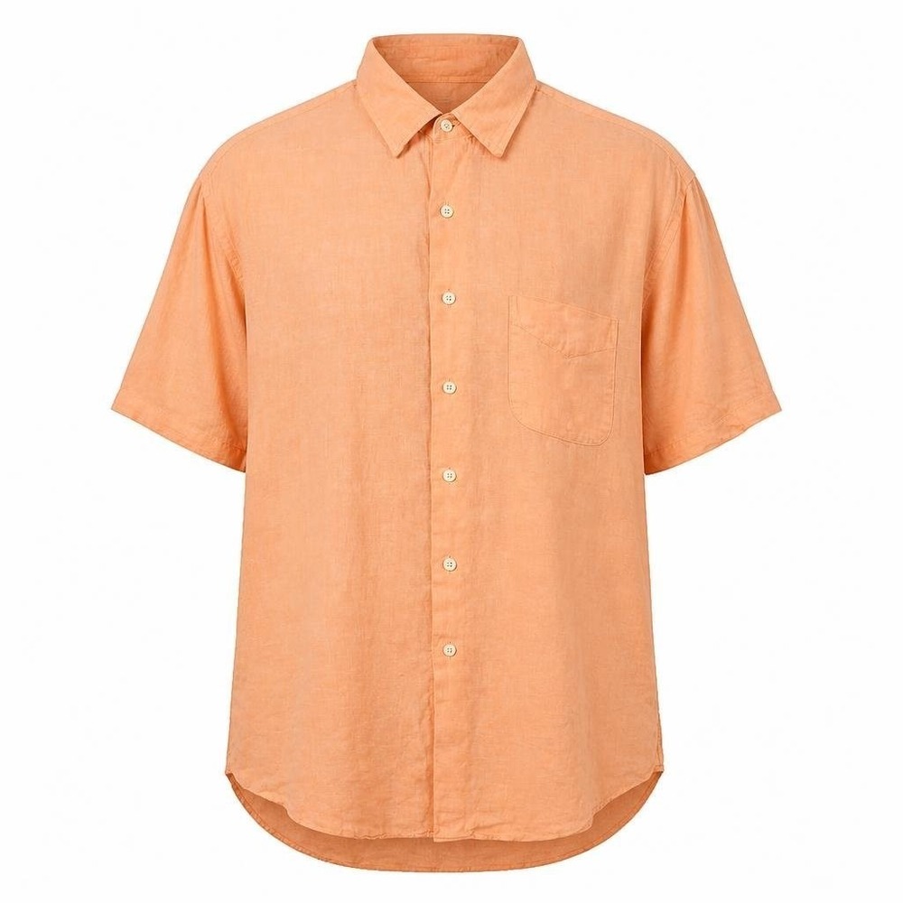 Brooks Brothers Shirt Mens XL Orange‎ Linen Button Preppy Corpcore Career Office